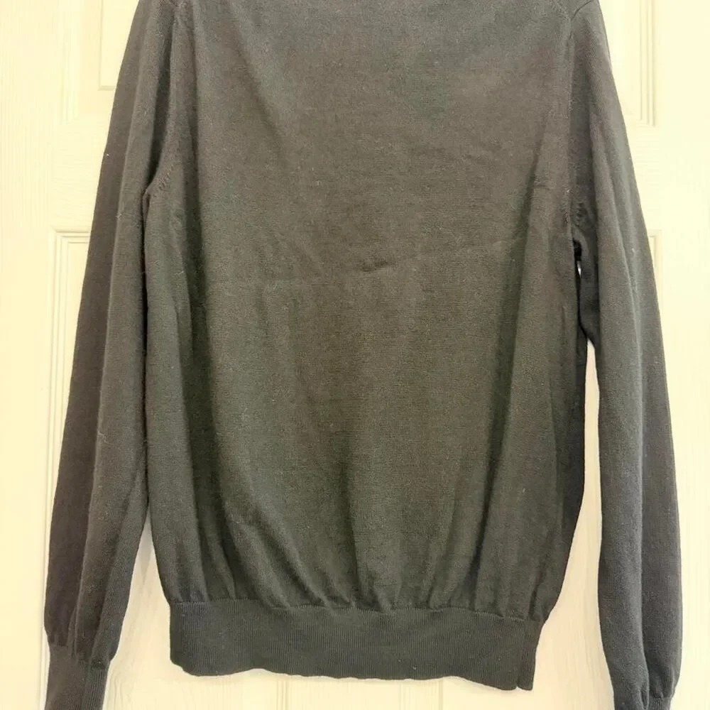 Men’s Banana Republic Extra Fine Merino Wool Crewneck Sweater Black XL